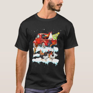 Huhn fährt roten LKW Xmas Frohe Weihnachten Kost T-Shirt