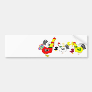 Huhn-Familie Autoaufkleber