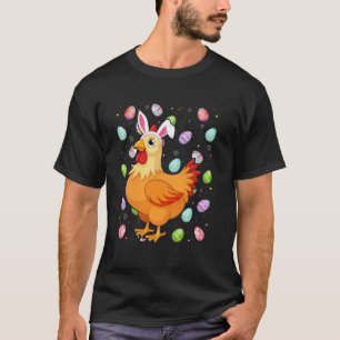 Huhn Frohe Ostern Eierjagd Hase Ohr Huhn Ea T-Shirt
