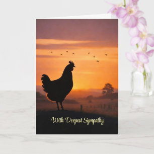 Huhn Hahn Sympathie Verlust Silhouette Vogel Karte