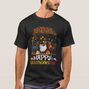 Huhn Halloween Froh HalloDankeMas Herbst Als T-Shirt
