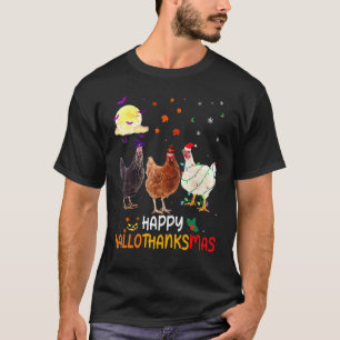Huhn Halloween und frohe Weihnachten Frohes Hallot T-Shirt