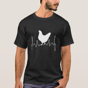 Huhn Heartbeat Hühnerfrequenz Meine Herzschläge T-Shirt