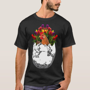 Huhn Huhn Ei Blume Floral T-Shirt