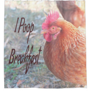 Huhn I kack Breakfast Funny Spaß Duschvorhang