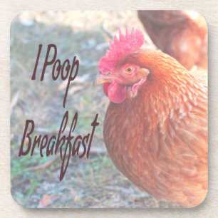 Huhn I kack Breakfast Funny Spaß Getränkeuntersetzer