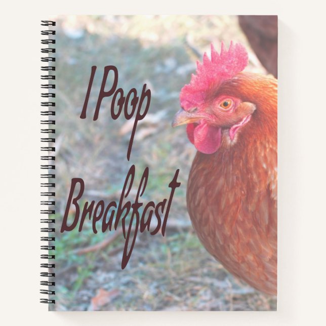 Huhn I kack Breakfast Funny Spaß Notizbuch (Vorderseite)