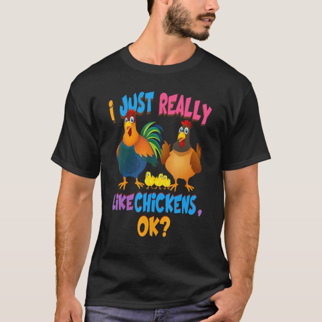 Huhn  Ich mag einfach Hühner Ok Tee (Vorderseite)