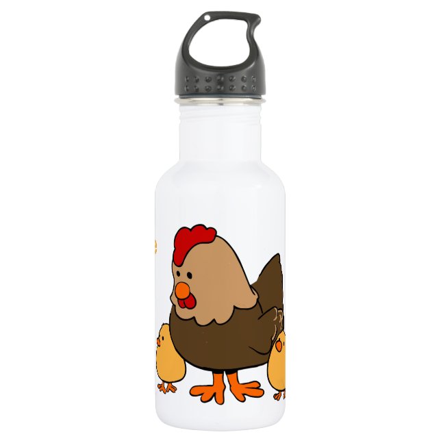 Huhn-Illustrations-Name-Wasserflasche Trinkflasche (Vorderseite)