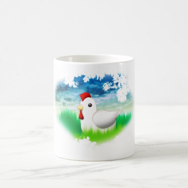 Huhn-Illustrations-Tasse Kaffeetasse (Mittel)