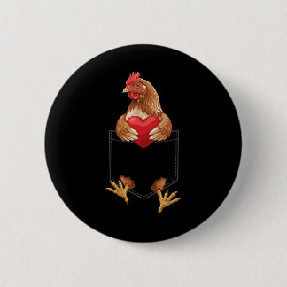 Huhn in der Tasche Hühnerfarm Tierliebhaber-Design Button