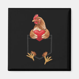 Huhn in der Tasche Hühnerfarm Tierliebhaber-Design Magnet