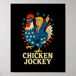 Huhn Jockey Trump Lustiges Meme Poster