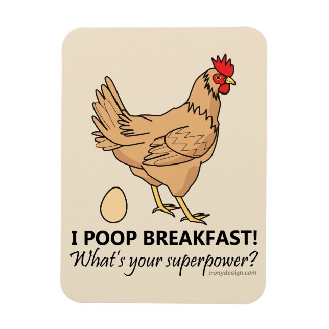 Huhn Kacke Frühstück Funny Design Beige Magnet (Vertikal)