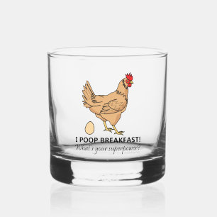 Huhn Kacke Frühstück Funny Design Whiskyglas