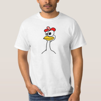 Huhn-Kopf-Verrückter lustiger Cartoon T-Shirt