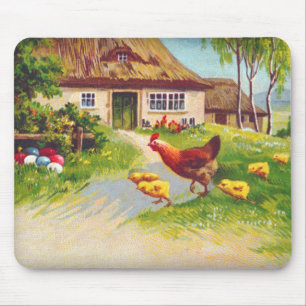 Huhn, Küken und Ostereier Mousepad