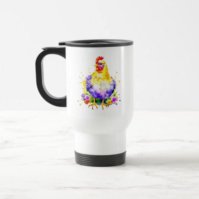 Huhn Lover mit Kaffee gespeist Reisebecher (Links)