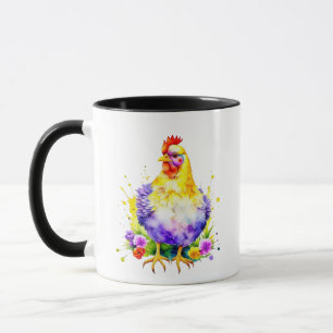 Huhn Lover mit Kaffee gespeist Tasse