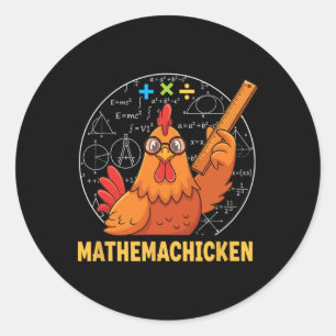 Huhn, Mathemahuhn Math Henne  Runder Aufkleber