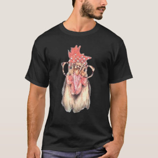 Huhn mit Bandana-Kopfbinde und Brille T-Shirt