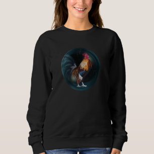 Huhn mit bunten Federn erschüttert aussehen Sweatshirt