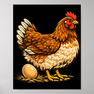 Huhn Mit Ei Design Hühnerhalter Hühnerfarm Geschen Poster