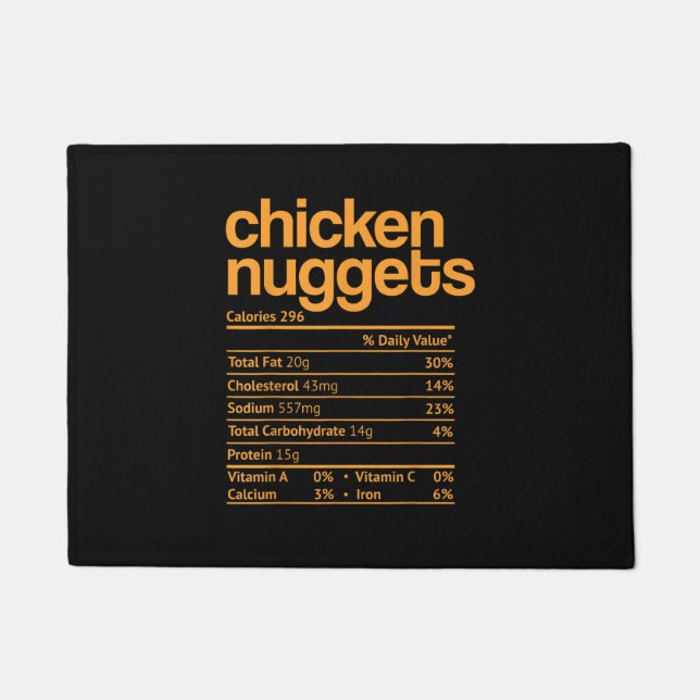 Huhn Nuggets Nutrition Facts Funny Erntedank Fußmatte (Vorderseite)