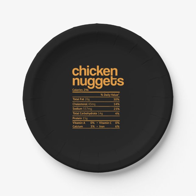 Huhn Nuggets Nutrition Facts Funny Erntedank Pappteller (Vorderseite)