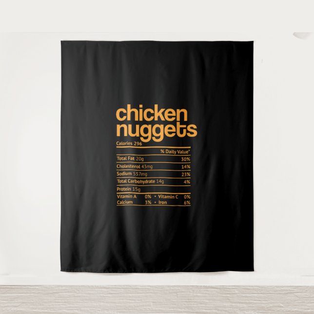 Huhn Nuggets Nutrition Facts Funny Erntedank Wandteppich (Vorderseite)