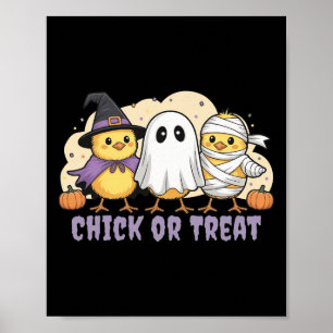 Huhn oder behandeln Hühner Hexe Halloween Kostüm M Poster