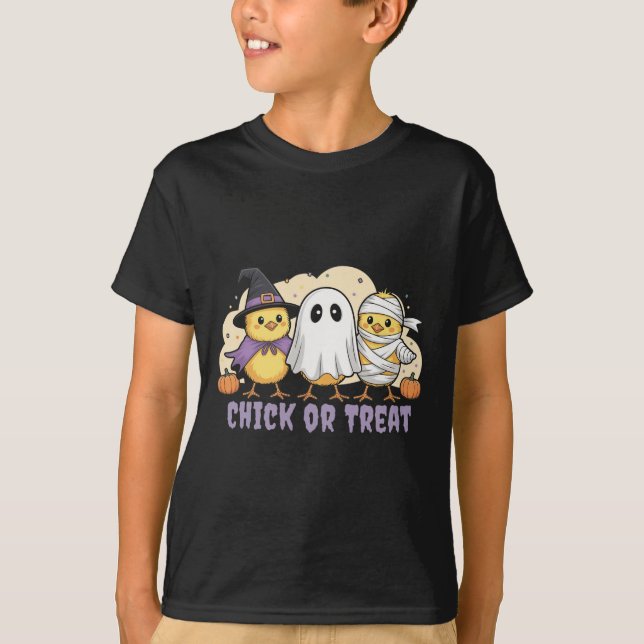 Huhn oder behandeln Hühnerhexe Halloween-Kostüm Mä T-Shirt (Vorderseite)