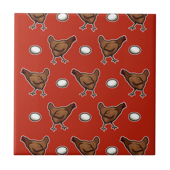 Huhn oder Ei? Fliese (Vorderseite)