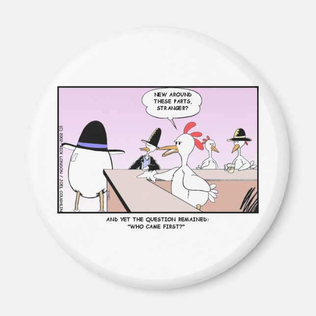 Huhn oder Ei? Funny Gifts & Sammlerstücke Magnet (Vorne)