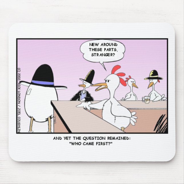 Huhn oder Ei? Lustige Geschenke & Sammlerstücke Mousepad (Vorne)