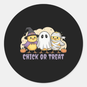 Huhn oder verwöhne Hühnerhexe Halloween Kostüm Män Runder Aufkleber
