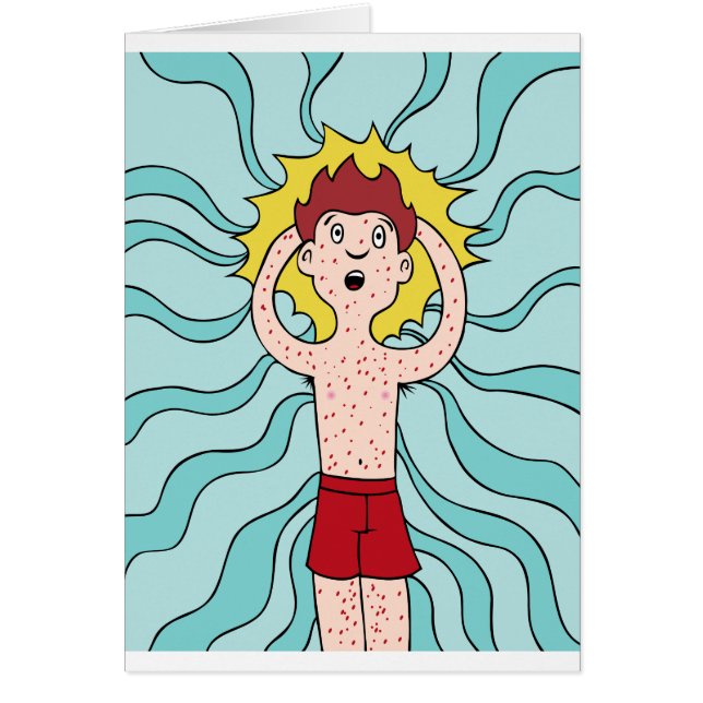 Huhn-Pocken fangen Cartoon-Charakter-Mann ein (Vorne)