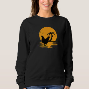 Huhn Retro Sunset Funny Bauer Sweatshirt