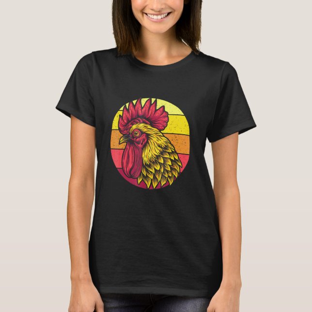 Huhn Retro T-Shirt (Vorderseite)