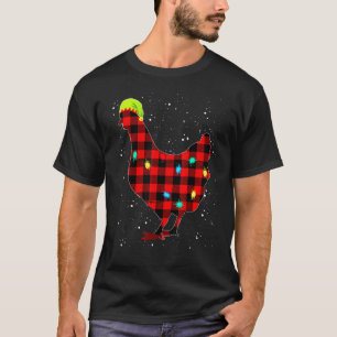 Huhn Rote Lichter Weihnachten Xmas passende Pyjama T-Shirt