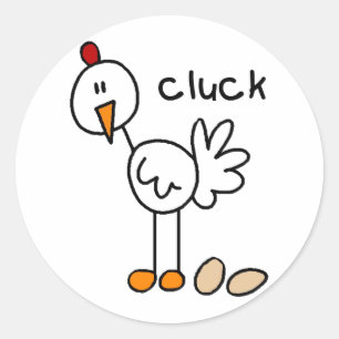 Huhn sagt Cluck T-Shirts und Geschenke Runder Aufkleber