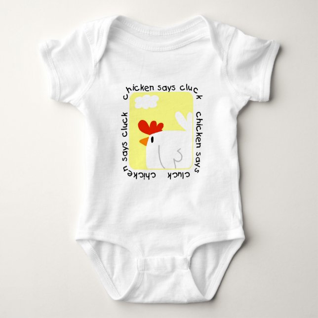 Huhn sagt Gluckern-T-Shirts und Geschenke Baby Strampler (Vorderseite)