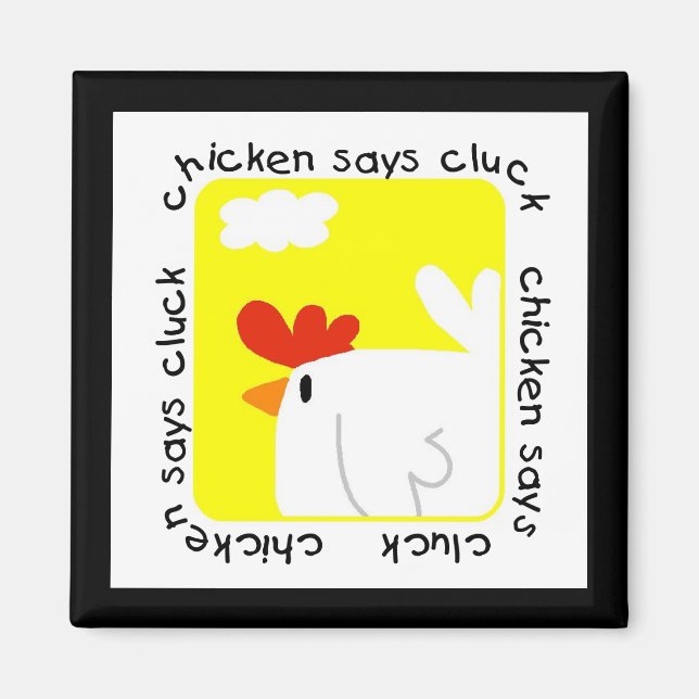 Huhn sagt Gluckern-T-Shirts und Geschenke Magnet (Vorne)