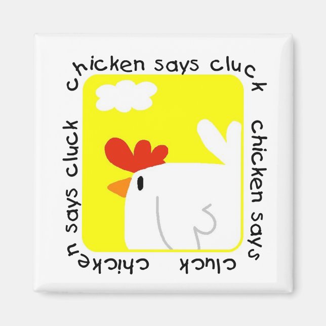 Huhn sagt Gluckern-T-Shirts und Geschenke Magnet (Vorne)