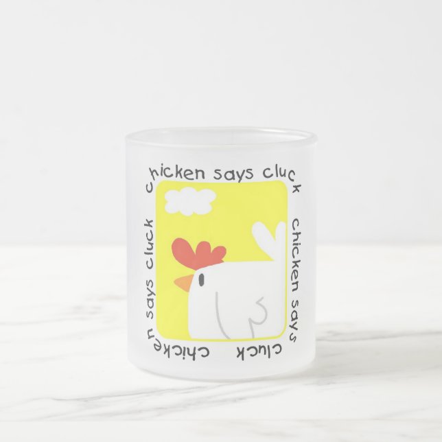 Huhn sagt Gluckern-T-Shirts und Geschenke Mattglastasse (Mittel)