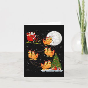 Huhn Santa Schlitten Fliegend Lustig Magischer Wei Karte