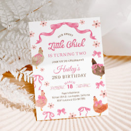 Huhn & Schleife Geburtstagseinladung Einladung