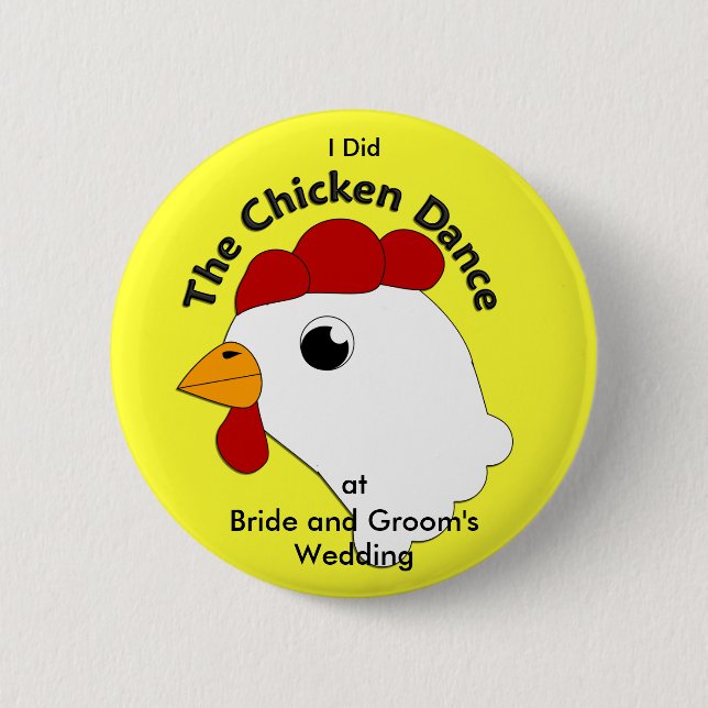 Huhn-Tanz-Hochzeit KRW kundenspezifische lustige Button (Vorderseite)