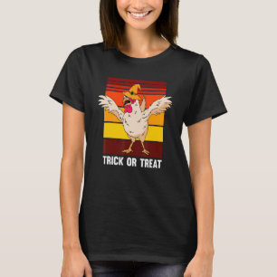 Huhn Trick Or Treat Faules Halloween-Kostüm Retro T-Shirt