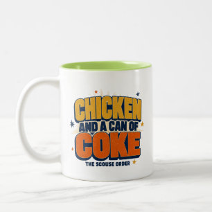 Huhn und eine Cola-Dose - Scouse Meme Design Zweifarbige Tasse